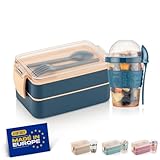 Winkly® Lunchbox Erwachsene, Brotdose (400+500)ml & 600ml Müslibecher...