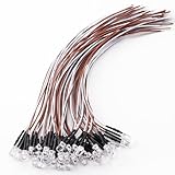 YIXISI 40 Stücke 5mm Dioden Licht, 12V 20cm Vorverdrahtete LED,...