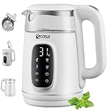 Ecosa® Wasserkocher mit Temperatureinstellung Glas Edelstahl - Teekocher -...