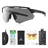 ROCKBROS Polarisierte Fahrradbrille mit 4 Wechselgläser Sonnenbrille...