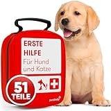 PURAHELP Erste Hilfe Set Hund und Katze - 51 Teile Inkl. Zeckenzange,...