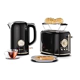 Klarstein Victoria Toaster Wasserkocher Set, Retro Design, 2 Scheiben...