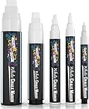 Chalky Crown - Kreidestifte für Tafel Abwaschbar - 5 Weiße Kreidemarker -...