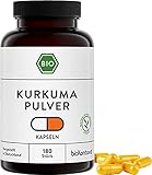 Kurkuma Kapseln BIO | 180 Stück vegane Kapseln | 4000 mg je Tagesdosis |...