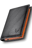 TEEHON Herren Geldbörse aus Karbonfaser-Leder mit RFID-Blocker, 13...