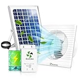 EcoCalm Solar Ventilator Outdoor mit Solar Powerbank, Wasserdichter Solar...