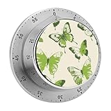 Küchenwecker in Schmetterlingsform mit Magnetfuß, limettengrün, für...