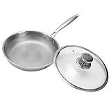 AIZYR Edelstahl-Bratpfanne, Antihaftbeschichtung Mit Deckel Bratpfanne Wok...