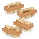 4x Nagelbürste Holz Feste Starke Borsten Nagelreinigungsbürste Nail Brush...