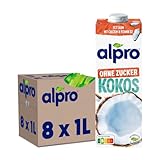 Alpro Kokosnussdrink Ohne Zucker, Pflanzlicher Drink, Vegan, Laktosefrei,...