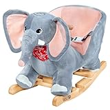 Deuba Spielwerk® Schaukeltier Elefant inkl. Sound Effekt Sicherheitsgurt...
