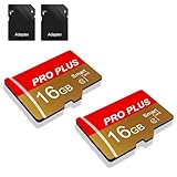 2 Pack Speicherkarte 16GB with Adapter, High Speed Memory Card, UHS-I C10...