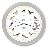 KOOKOO Singvögel Seiden-Grau, Die Singende Vogeluhr, mit 12 heimischen...