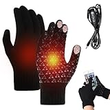 Afenau USB Beheizte Handschuhe, Gestrickt Beheizte USB-Handschuhe für...