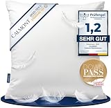 CALMONT 3-Kammer Daunenkissen 80x80 I Für Allergiker geeignet I Fast 100%...