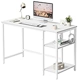 CubiCubi Schreibtisch mit Regalen, Computertisch mit Ablagen & PC-Tisch...