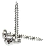 A2 Edelstahl Pozi Pan Head Spanplattenschrauben Vollgewinde Holz Schraube 5...