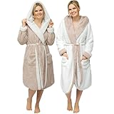 CalmyLIFE Bademantel Damen flauschig Morgenmantel - mit Wendefunktion...