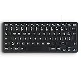 Perixx PERIBOARD-416 DE Kabelgebundene Mini USB Leise Tastatur mit 4 Hubs,...