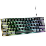Rii Gaming Tastatur Mechanisch, 60% Tastatur Kabellos RGB Beleuchtet mit...