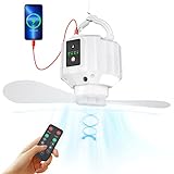 Wastou 5200 mAh Camping-Ventilator, Mini-USB-Ventilator mit LED-Licht &...