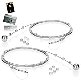 com-four® 2er-Set Fotodrahtseil mit 24 Magneten, Circa 200 cm x 1,2 mm,...