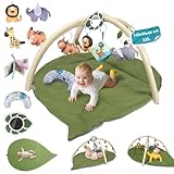 Extra Großer Spielbogen Baby, XXL Spielmatte mit Bauchzeit Kissen und 5...