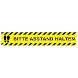 Bitte Abstand halten Aufkleber 80cm x 15cm Eckig Bodenmarkierung...