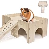 Eyksta Groß Meerschweinchen Haus Mit Rampe 4 Eingänge, Spielzeug Zubehoer...