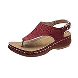 Asija Latschen Damen Sommer Elegant Sommerschuhe Bequem Keilabsatz...