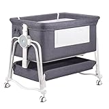 suihuooo 4 In 1 Beistellbett Baby, Reisebett Baby mit Matratze, Babybett 7...