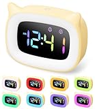 PERMUST Wecker Kinder, LED Kinderwecker, Helligkeit Einstellbar, Wecker...