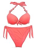 EONAR Damen Seitlich Gebunden Bikini-Sets Abnehmbar Bademode...