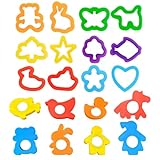 WENJION Knete Zubehör 20-teilig, Bunte Tierformen Und Knetwerkzeug Set...