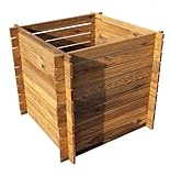 Komposter Kompostbehälter Holzkomposter Hochbeet Garten 85x85x75 cm...