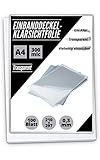 100 PREMIUM Einbanddeckel-Klarsichtfolien A4, PVC-Folie, 100-er Pack,...