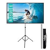 CCLIFE Klappbar Beamer Leinwand mit Stativ Inklusiv Montagematerial 80/90 /...