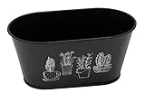 Pflanzschale Flower schwarz 23cm Metall Jardiniere Kräuterbeet...