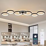 LED Deckenleuchte Dimmbar Wohnzimmer Deckenlampe Schwarz Wohnzimmerlampe...