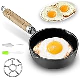 WZYTEU Gusseisenpfanne mit Griff, 13 × 5 cm Bratpfanne für Herd,...