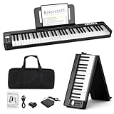 LEKATO Faltbares Klavier mit 61 Tasten, Full Size Semi Weighted Keyboard...