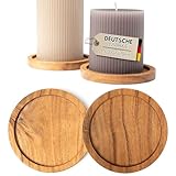 Plogis Kerzenteller - 2er Set Akazie Untersetzer für Kerzen bis 8 cm...