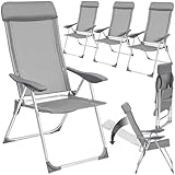 tectake® 4er Set Gartenstuhl Hochlehner, Gartenstühle, Essstühle...