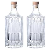 Bafnsiji Whisky-Dekanter und Glasverschluss, Glasflasche mit Korken,...
