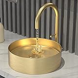 Gold Waschbecken, Edelstahl Aufsatzwaschbecken Licht Luxus Nordic Bronze...