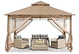 ABCCANOPY Pavillons mit Netz für Terrassen, Doppeldach, weiches...