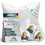 Nachtengel Daunenkissen 80x80 – 3-Kammer Kopfkissen aus 100 % Daunen &...