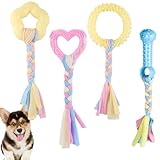 Hundespielzeug, 4 Stück Kauspielzeug Welpen, Unzerstörbares Kauwurzel...