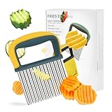 Wellenschneider mit Schutzhülle, Riffelmesser für Pommes, Obst & Gemüse,...