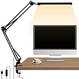 Schreibtischlampe LED klemmbar, 1700LM Augenfreundlich, 3 Farbmodi, 10...